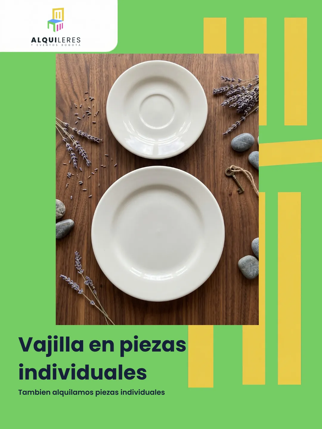Plato fuerte y plato pequeño en cerámica blanca