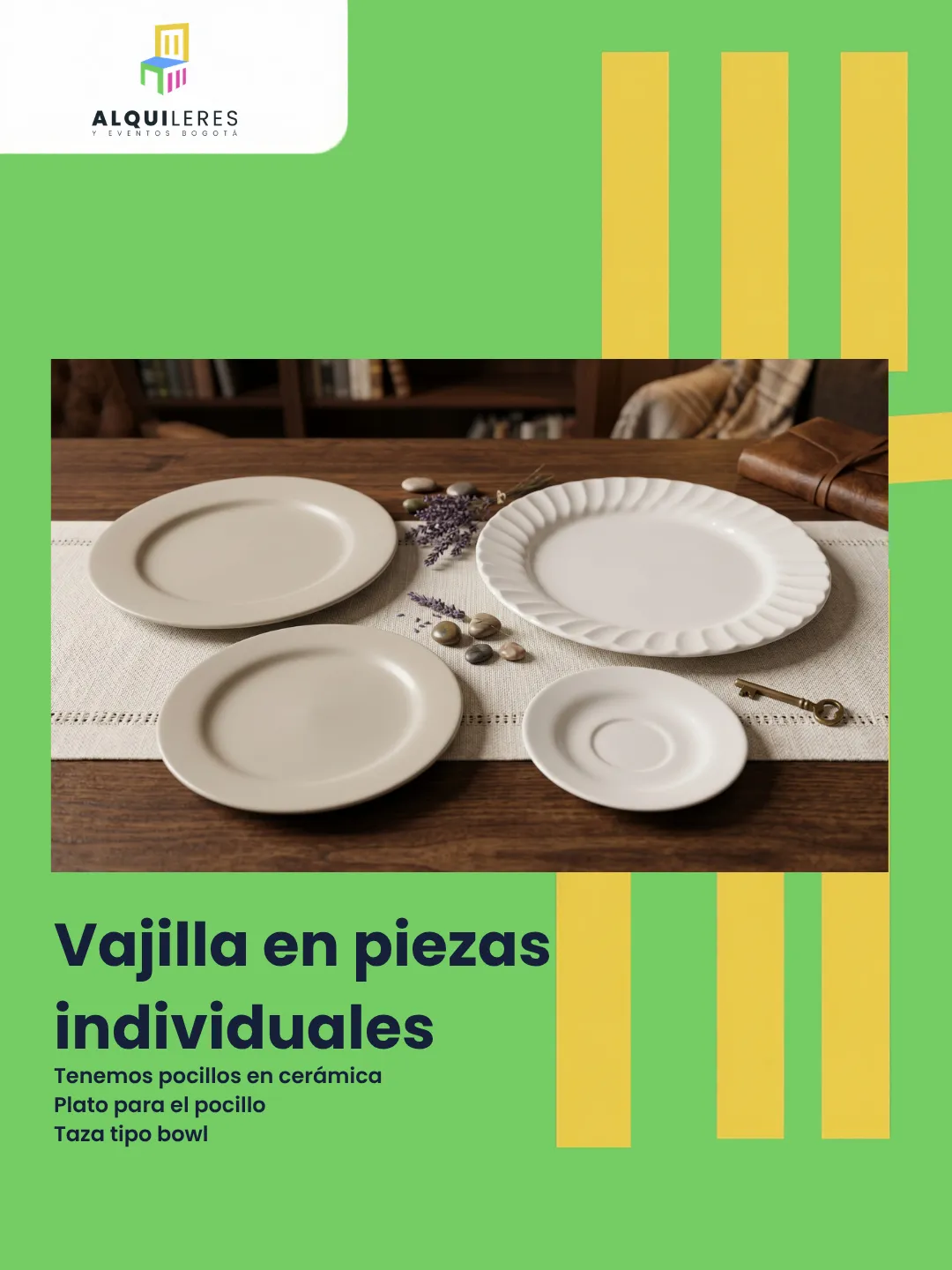 Platos de cerámica en diferentes tamaños y estilos
