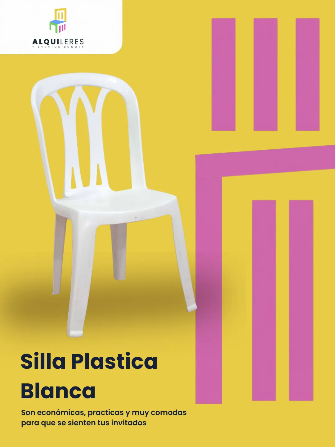 Silla plástica blanca para eventos y reuniones