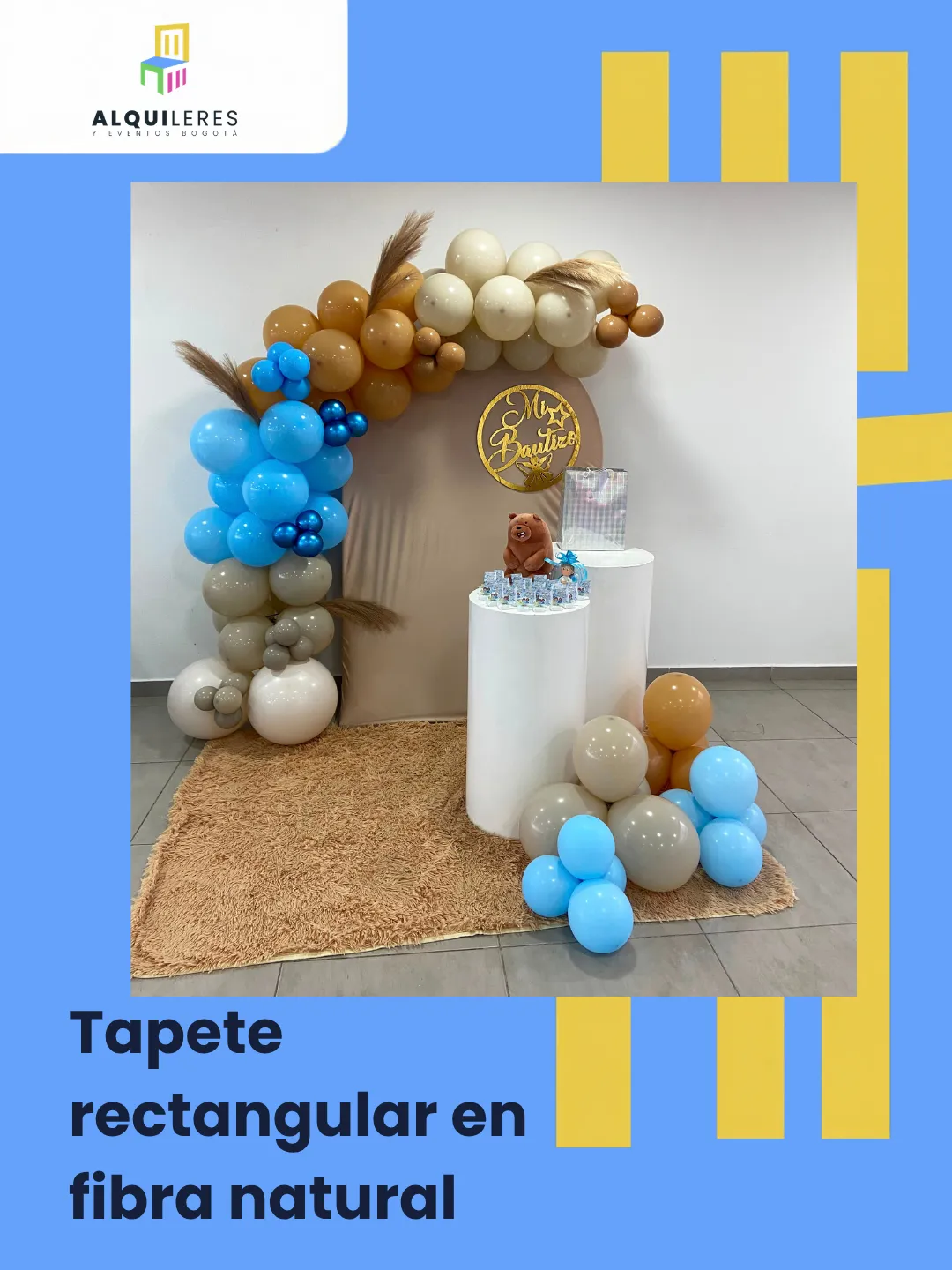 Tapete rectangular en tono arena para decoración en tonos tierra
