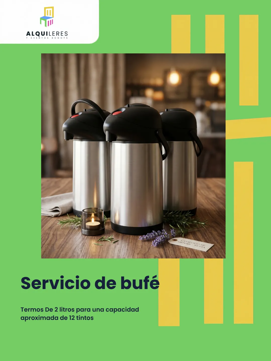 Termos de 2 litros en acero para servir tinto en eventos