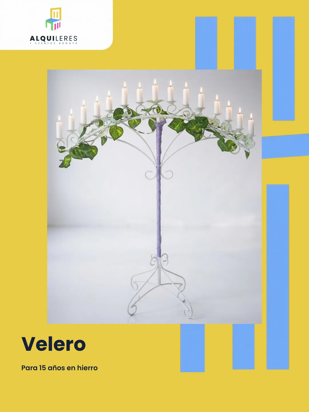 Velero de 15 años en hierro para la ceremonia de las velas de la quinceañera